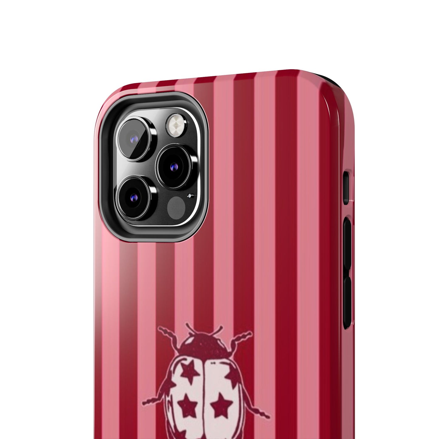 Ladybug Phone Case in Red & Pink Stripe