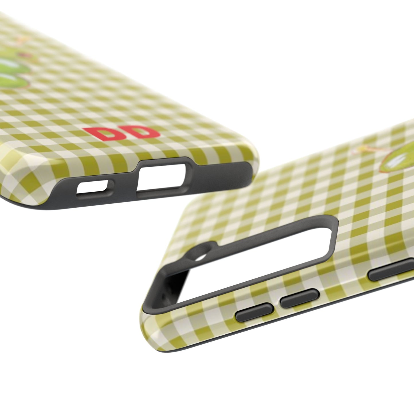 Olive Phone Case in Pear Green Checker