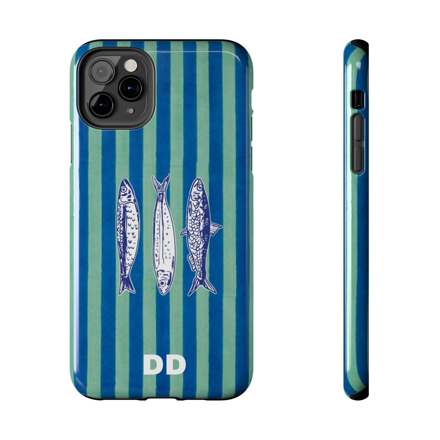 Sardine Phone Case in Turquoise & Blue Stripe