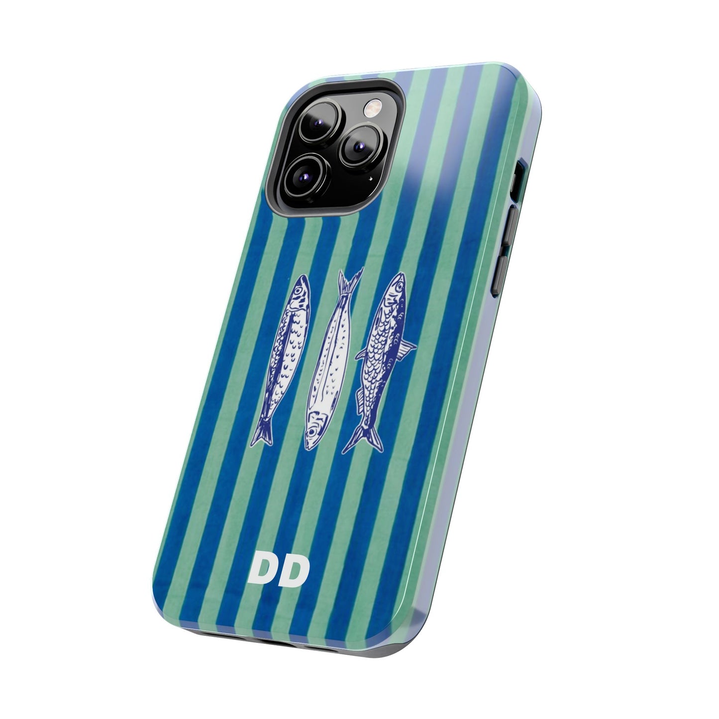 Sardine Phone Case in Turquoise & Blue Stripe