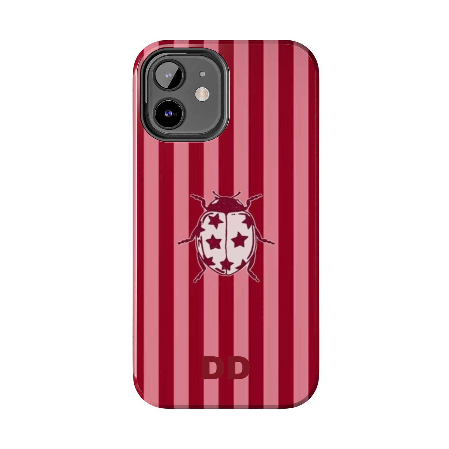 Ladybug Phone Case in Red & Pink Stripe