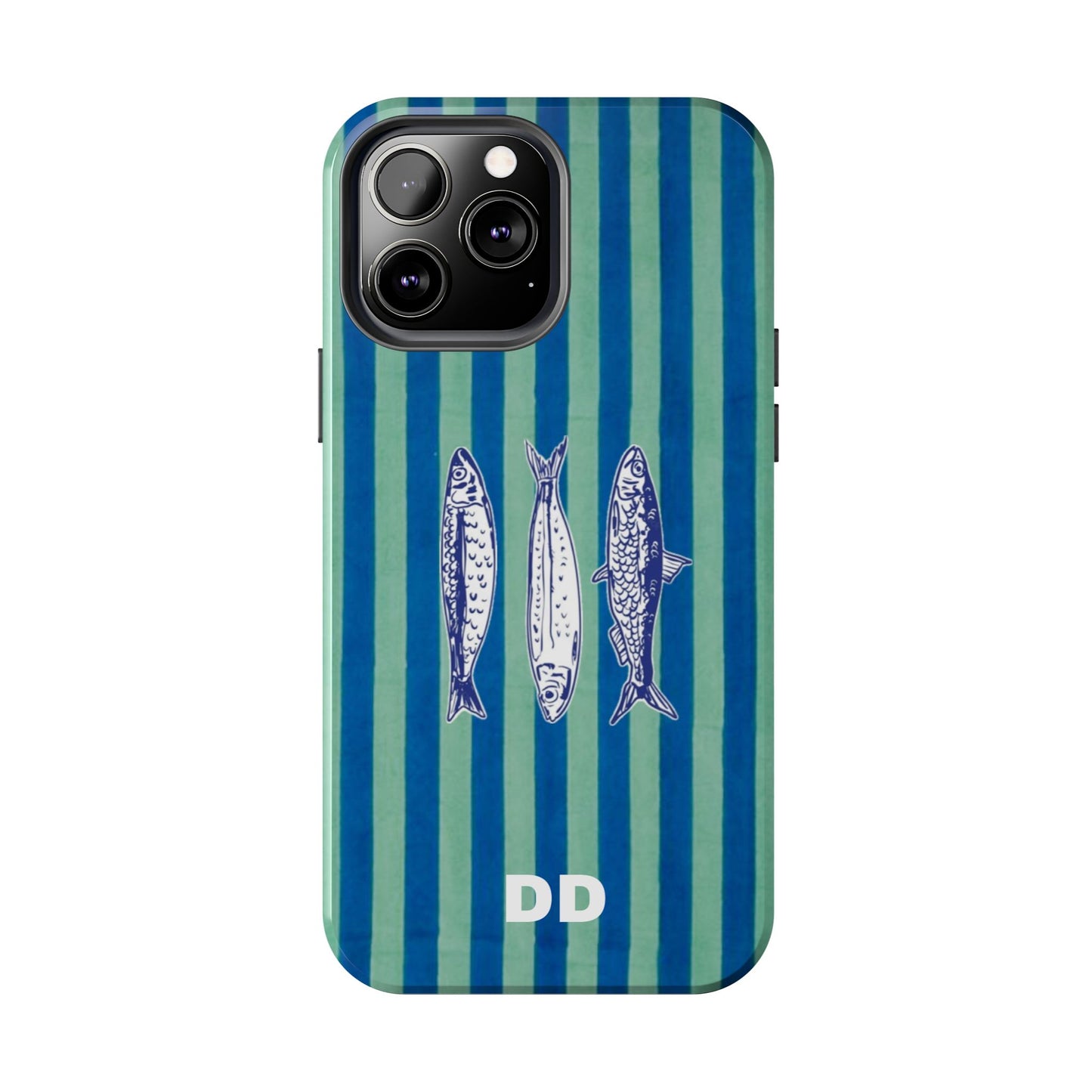 Sardine Phone Case in Turquoise & Blue Stripe
