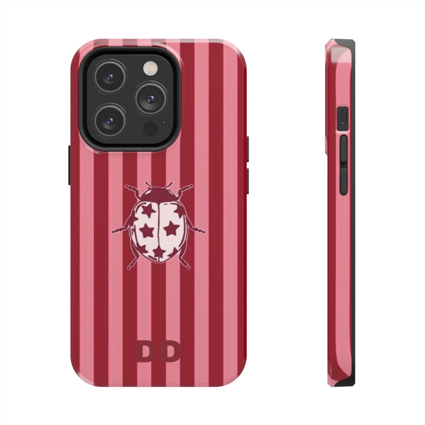 Ladybug Phone Case in Red & Pink Stripe
