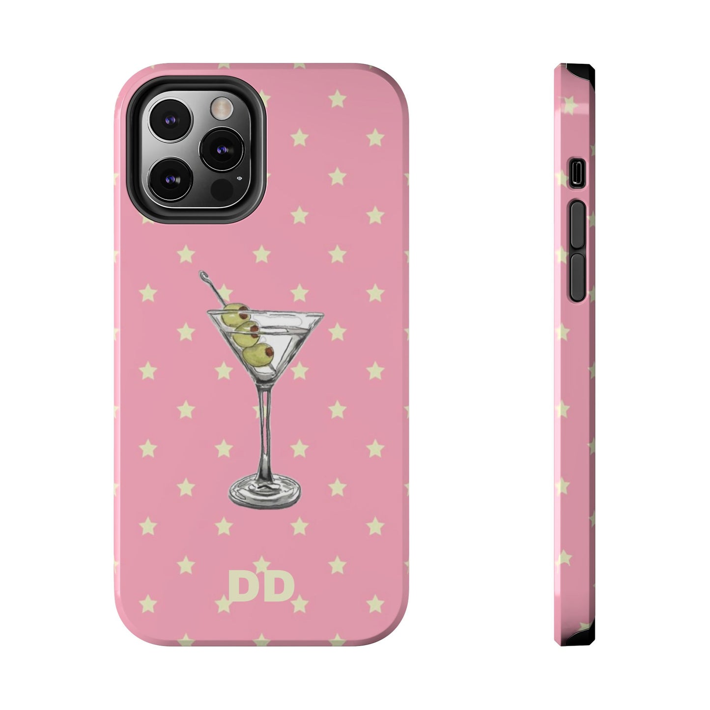 Martini Phone Case in Pink & Crème Stars