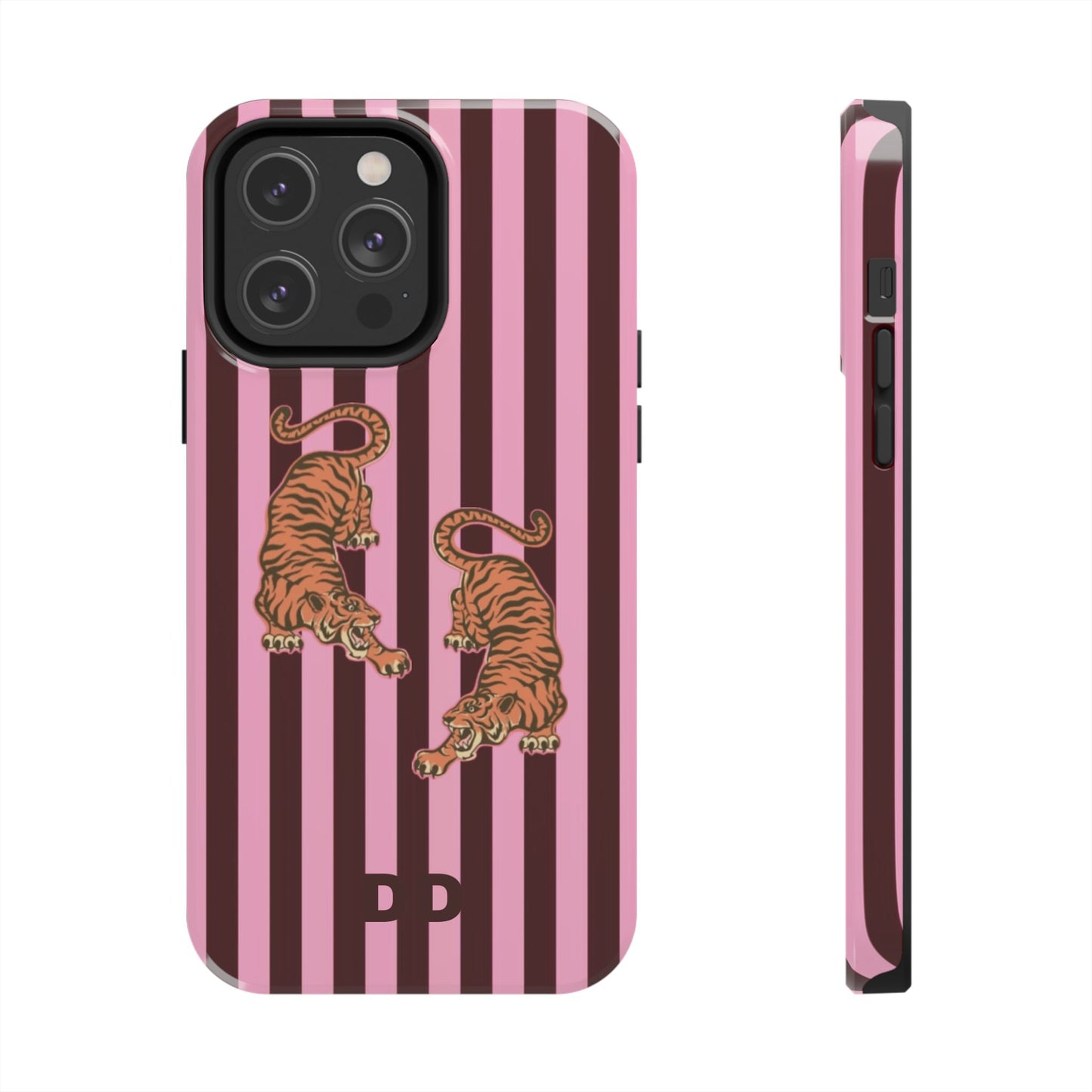 Tigress Phone Case in Burgundy & Pink