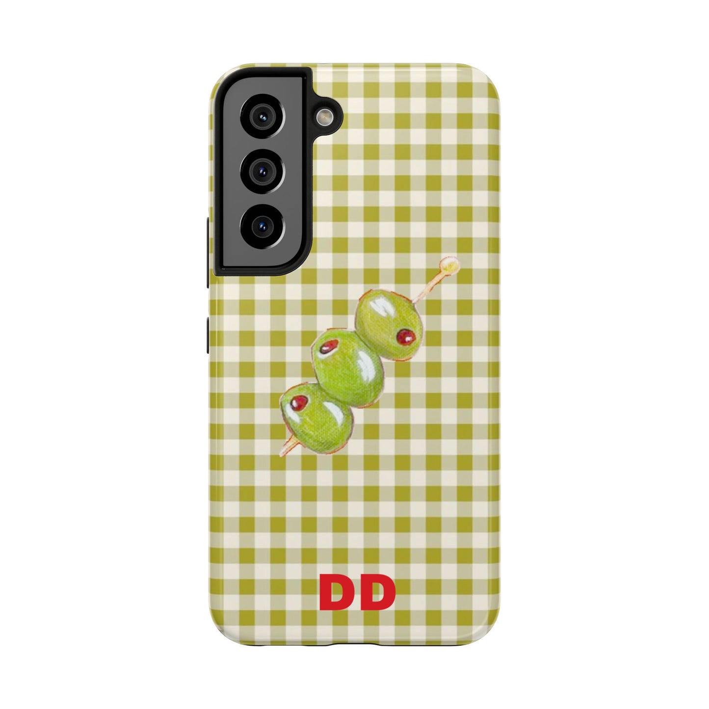 Olive Phone Case in Pear Green Checker
