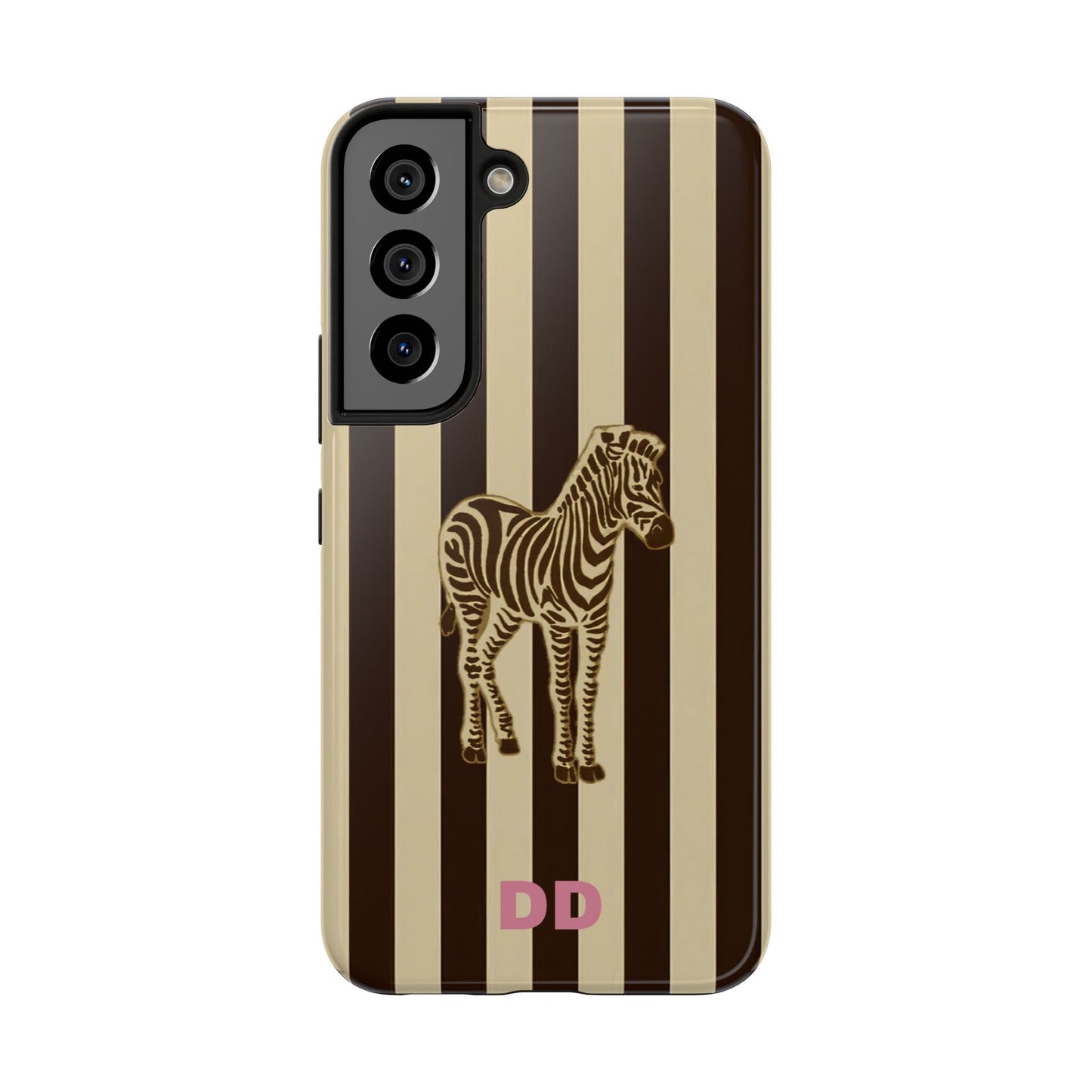 Zebra Phone Case in Charcoal & Crème Stripe