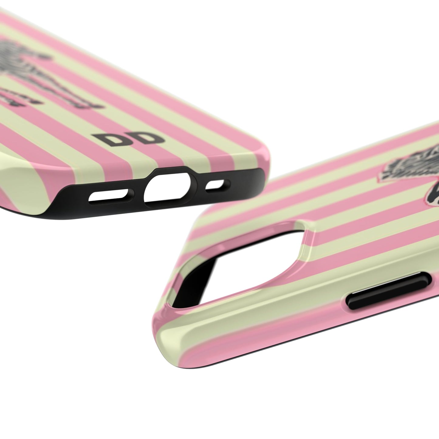 Zebra Phone Case in Pink & Crème Stripe