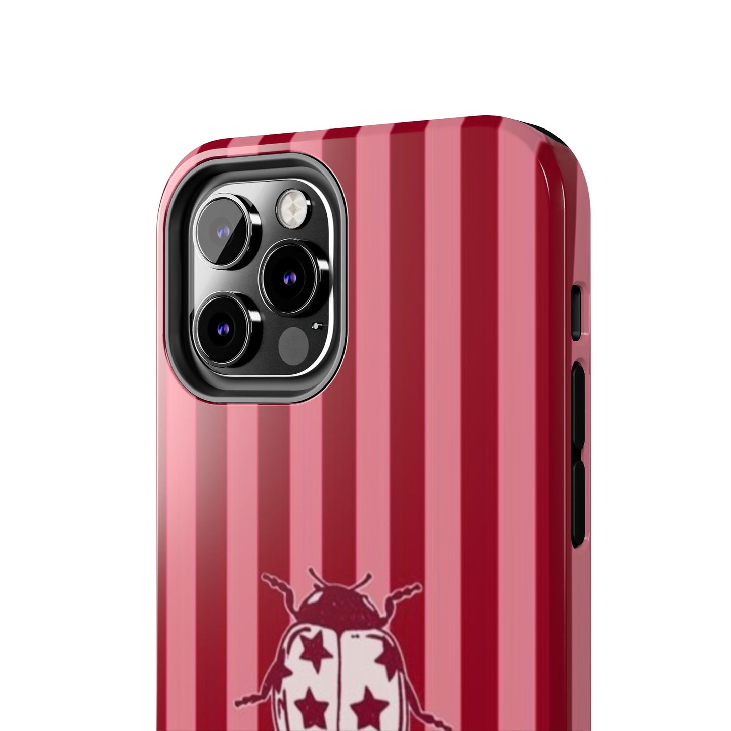 Ladybug Phone Case in Red & Pink Stripe