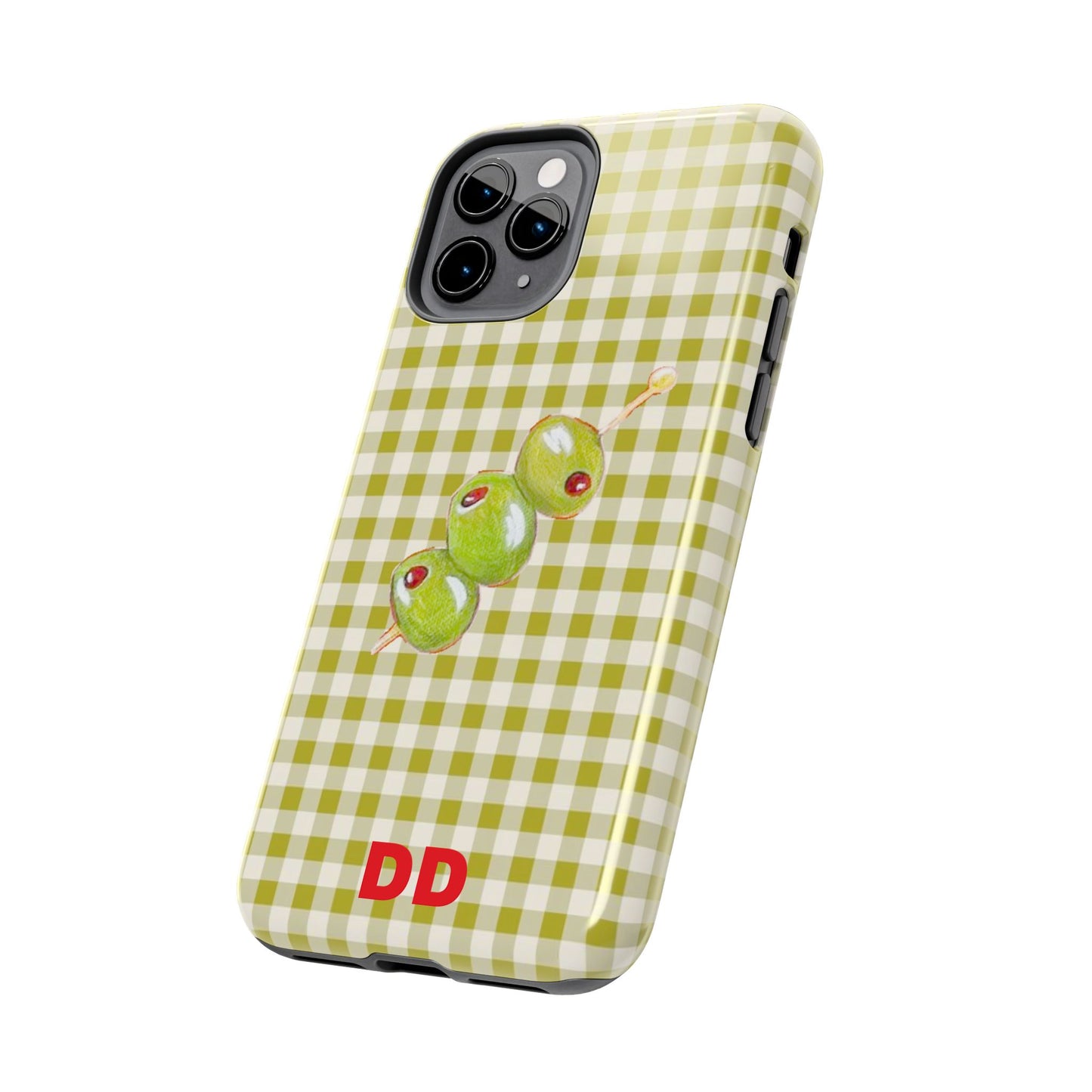 Olive Phone Case in Pear Green Checker