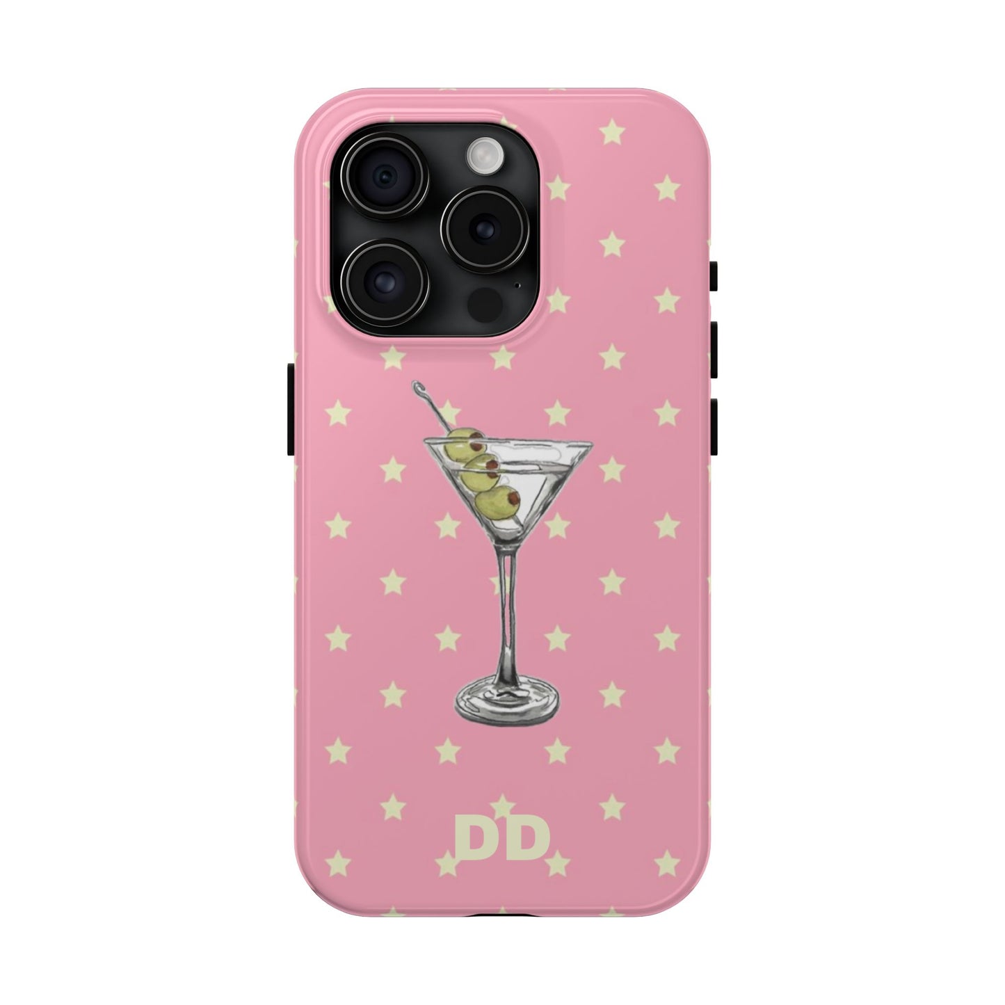 Martini Phone Case in Pink & Crème Stars