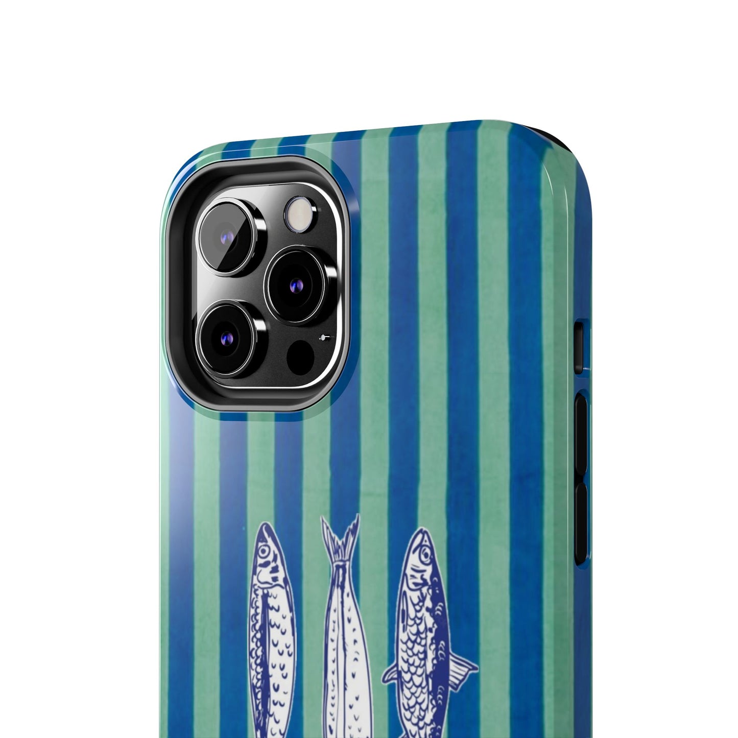 Sardine Phone Case in Turquoise & Blue Stripe