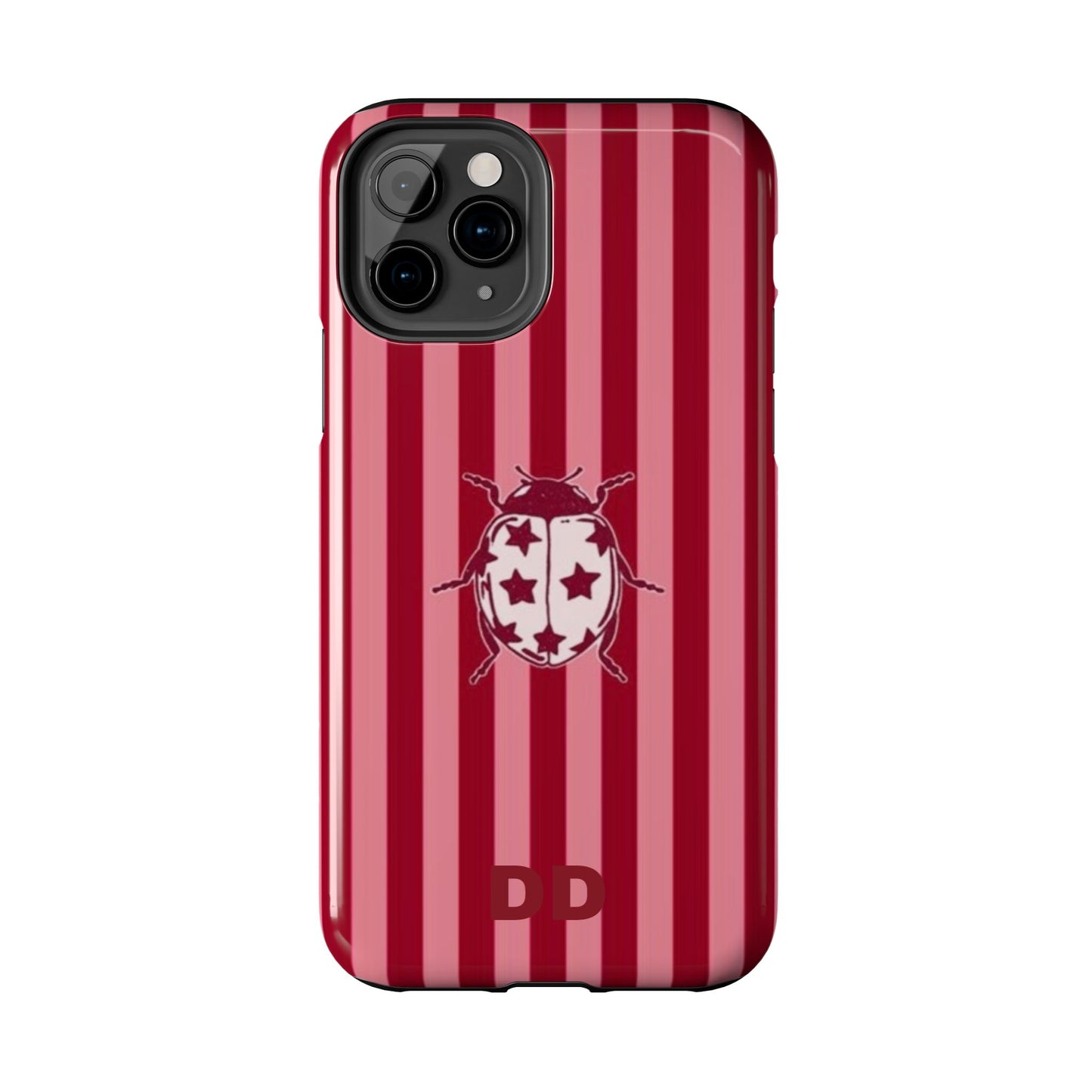 Ladybug Phone Case in Red & Pink Stripe
