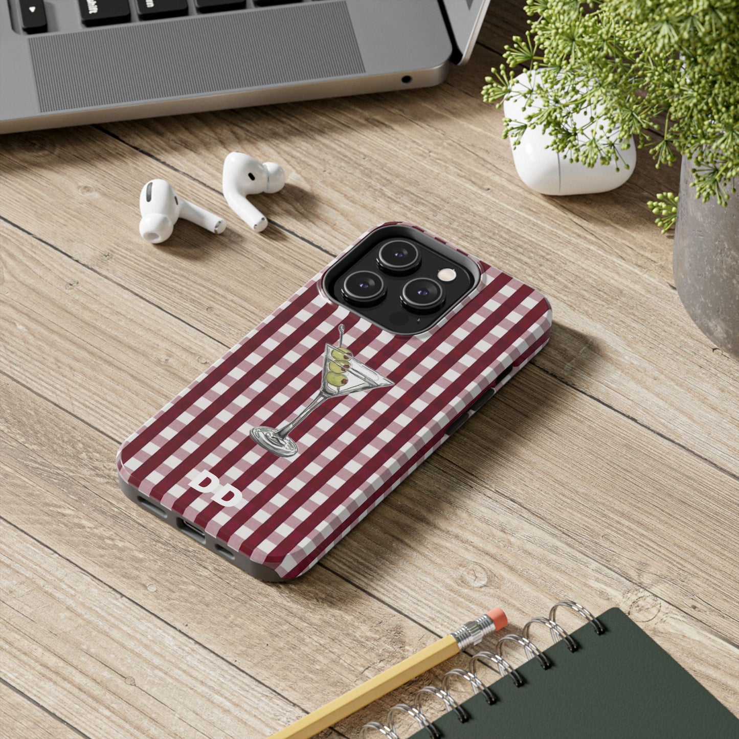 Martini Phone Case in Cherry Red Checker