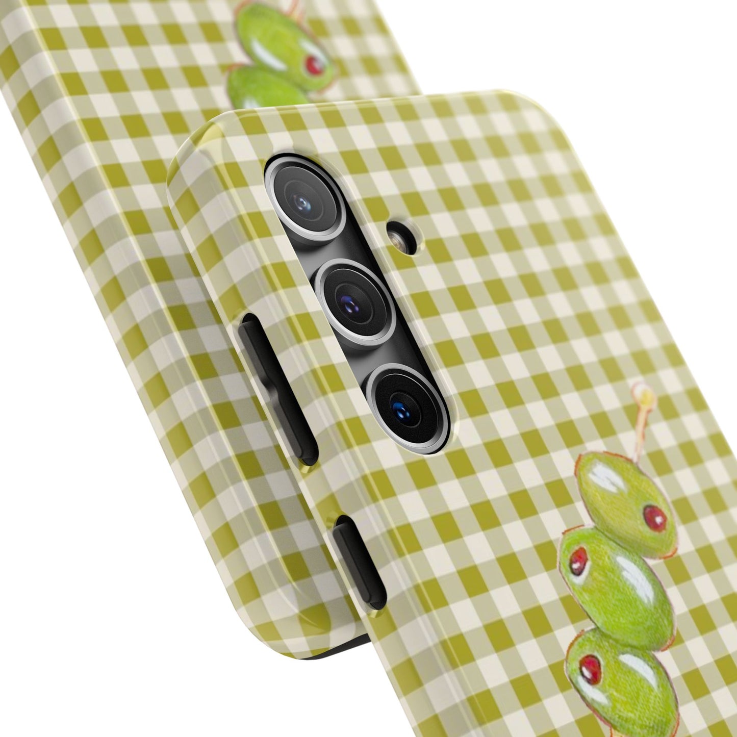 Olive Phone Case in Pear Green Checker