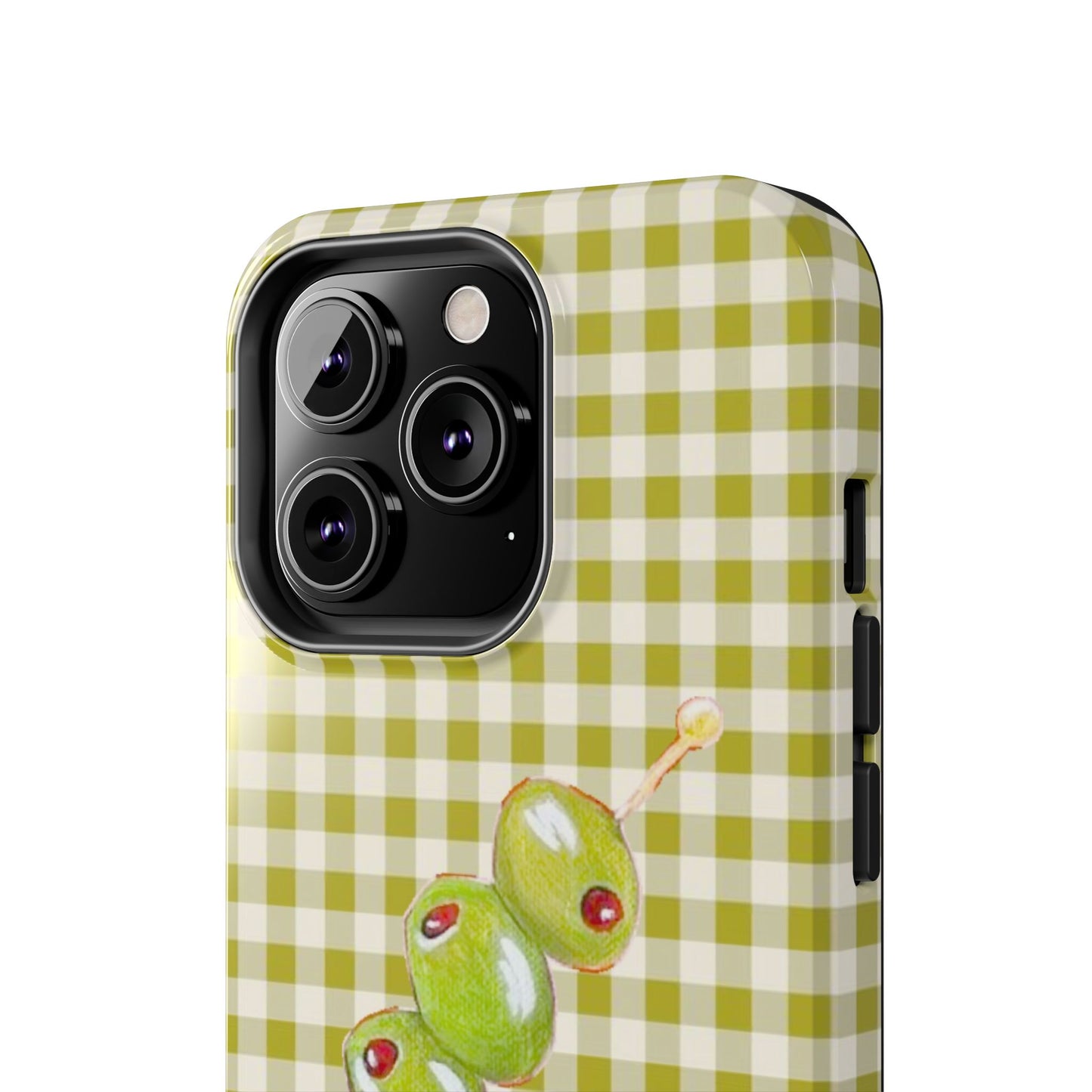 Olive Phone Case in Pear Green Checker