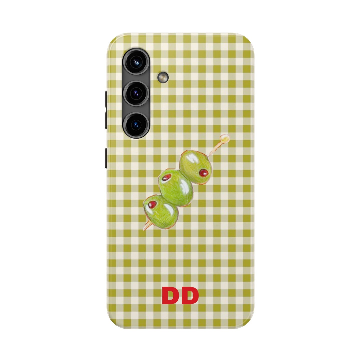 Olive Phone Case in Pear Green Checker