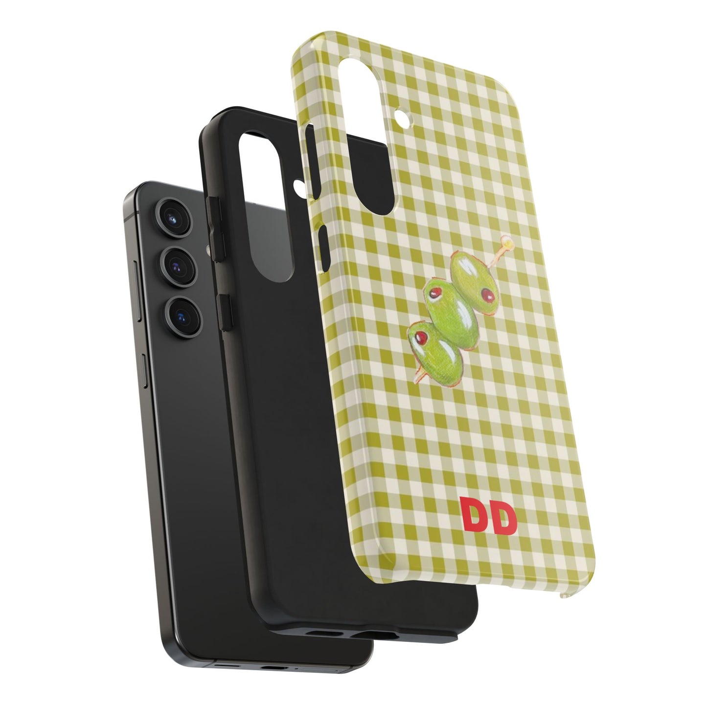 Olive Phone Case in Pear Green Checker