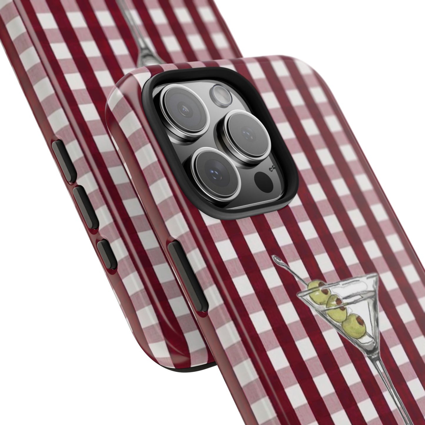 Martini Phone Case in Cherry Red Checker
