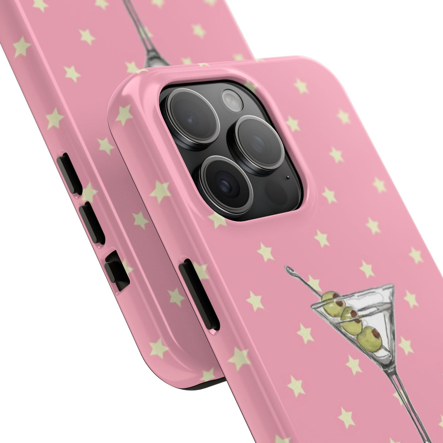 Martini Phone Case in Pink & Crème Stars
