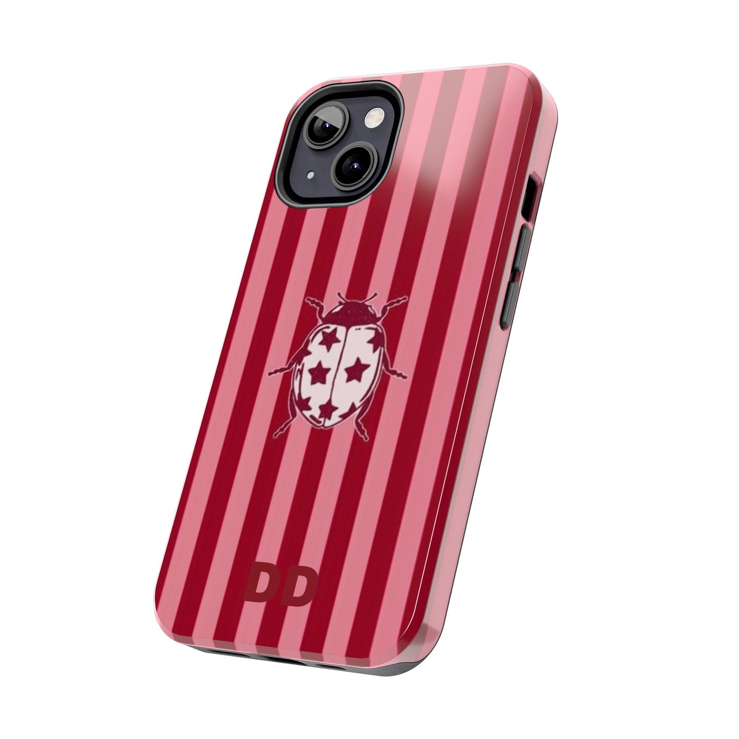 Ladybug Phone Case in Red & Pink Stripe