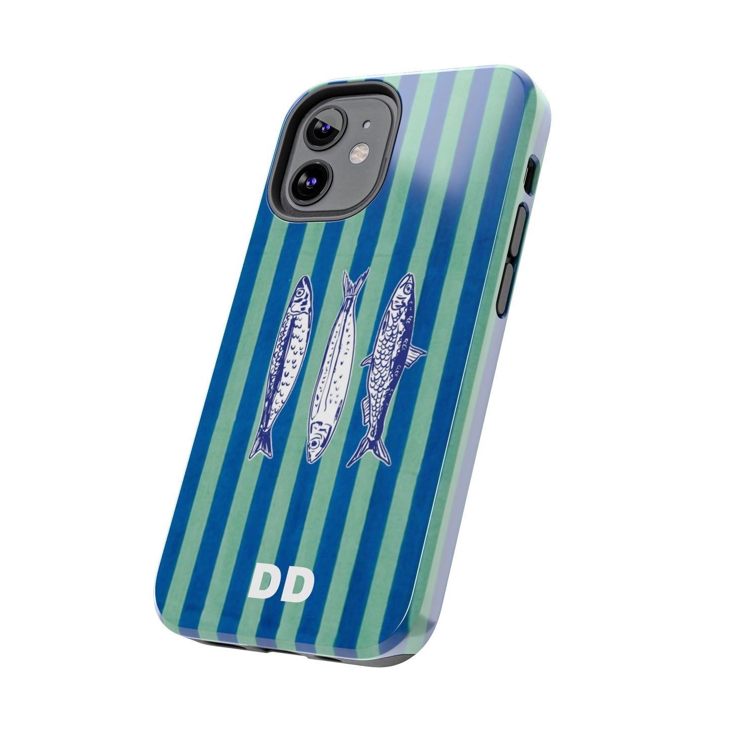 Sardine Phone Case in Turquoise & Blue Stripe