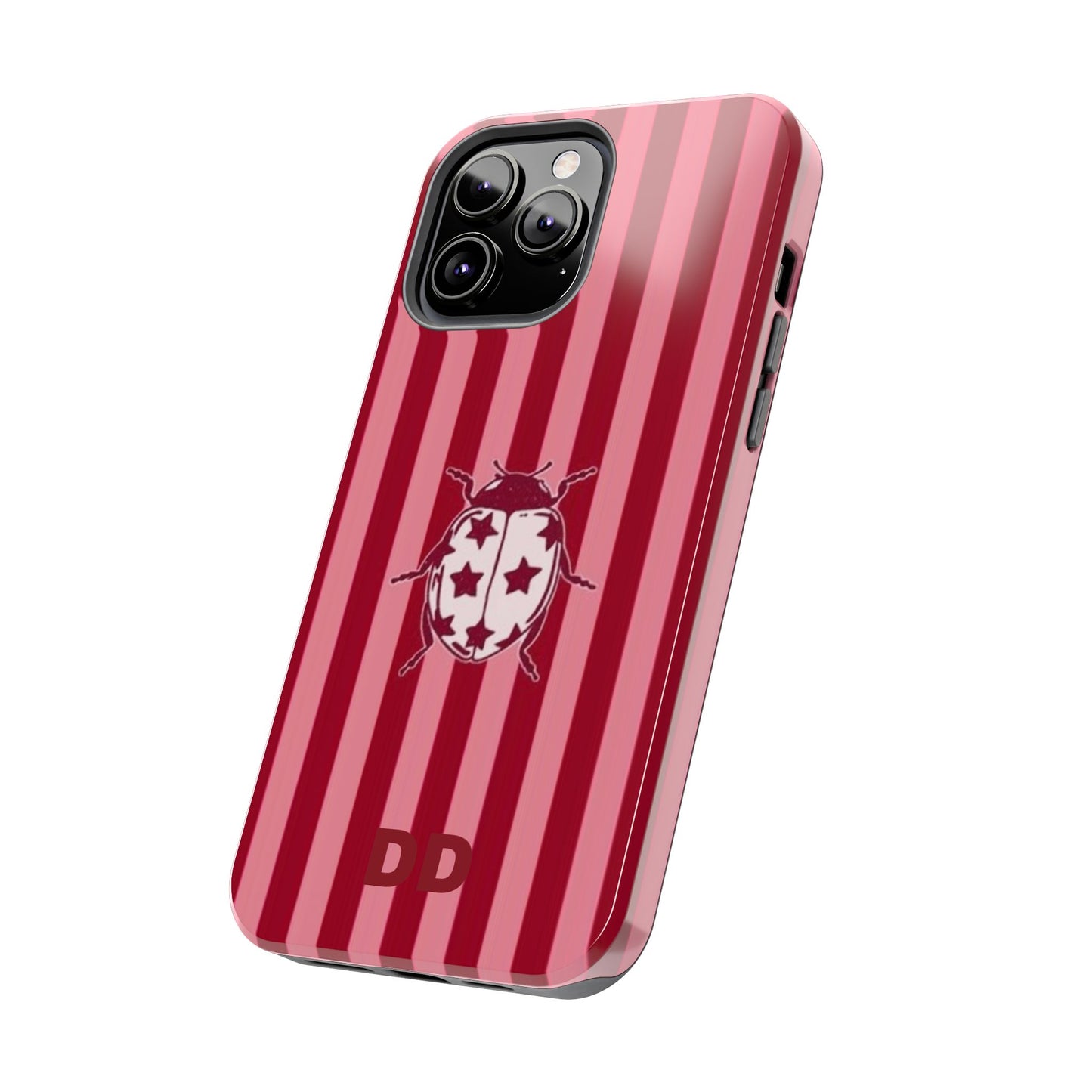 Ladybug Phone Case in Red & Pink Stripe