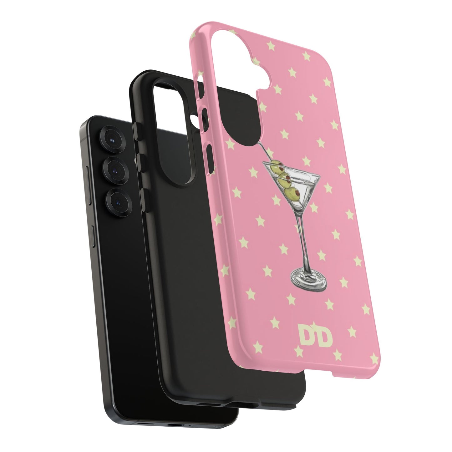 Martini Phone Case in Pink & Crème Stars