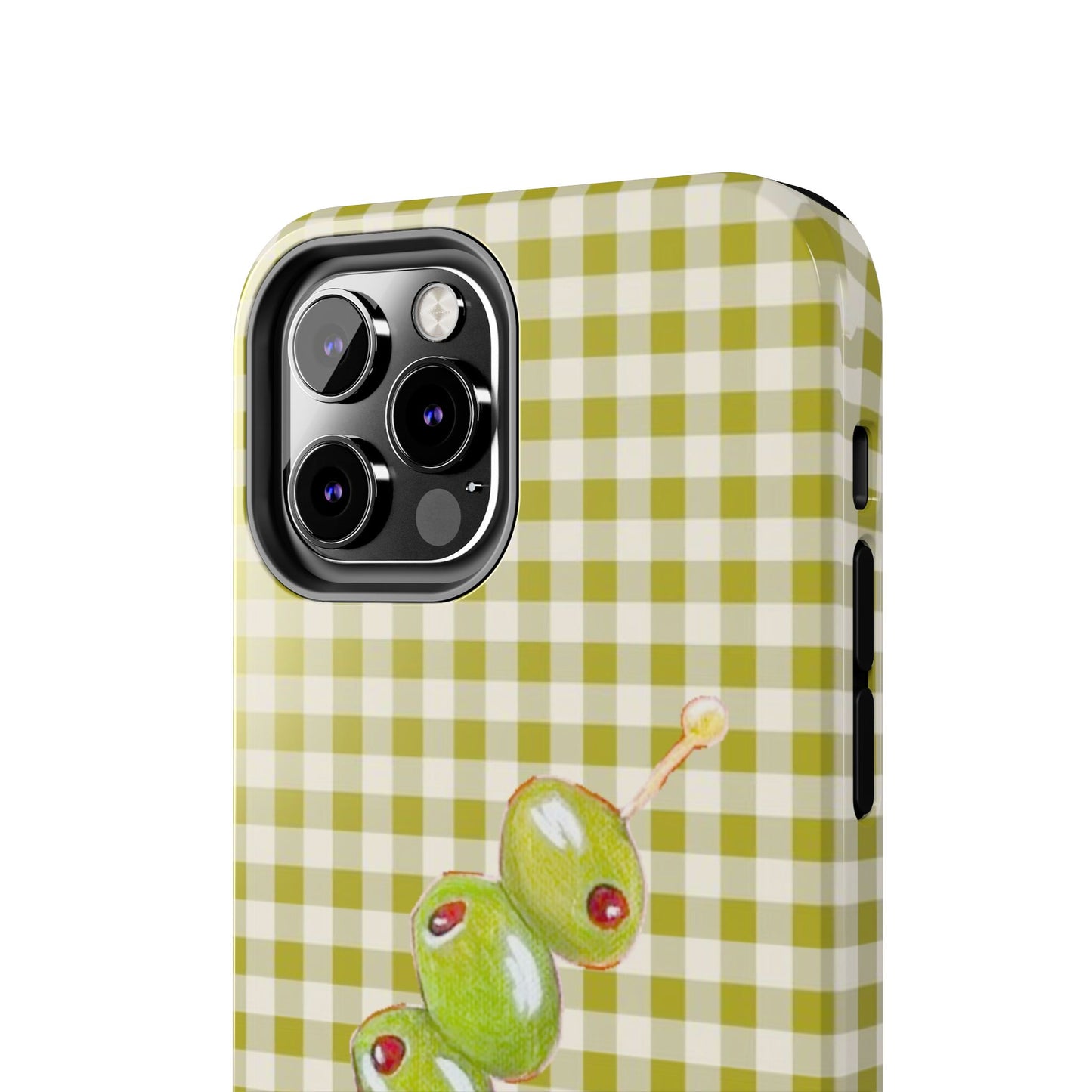 Olive Phone Case in Pear Green Checker