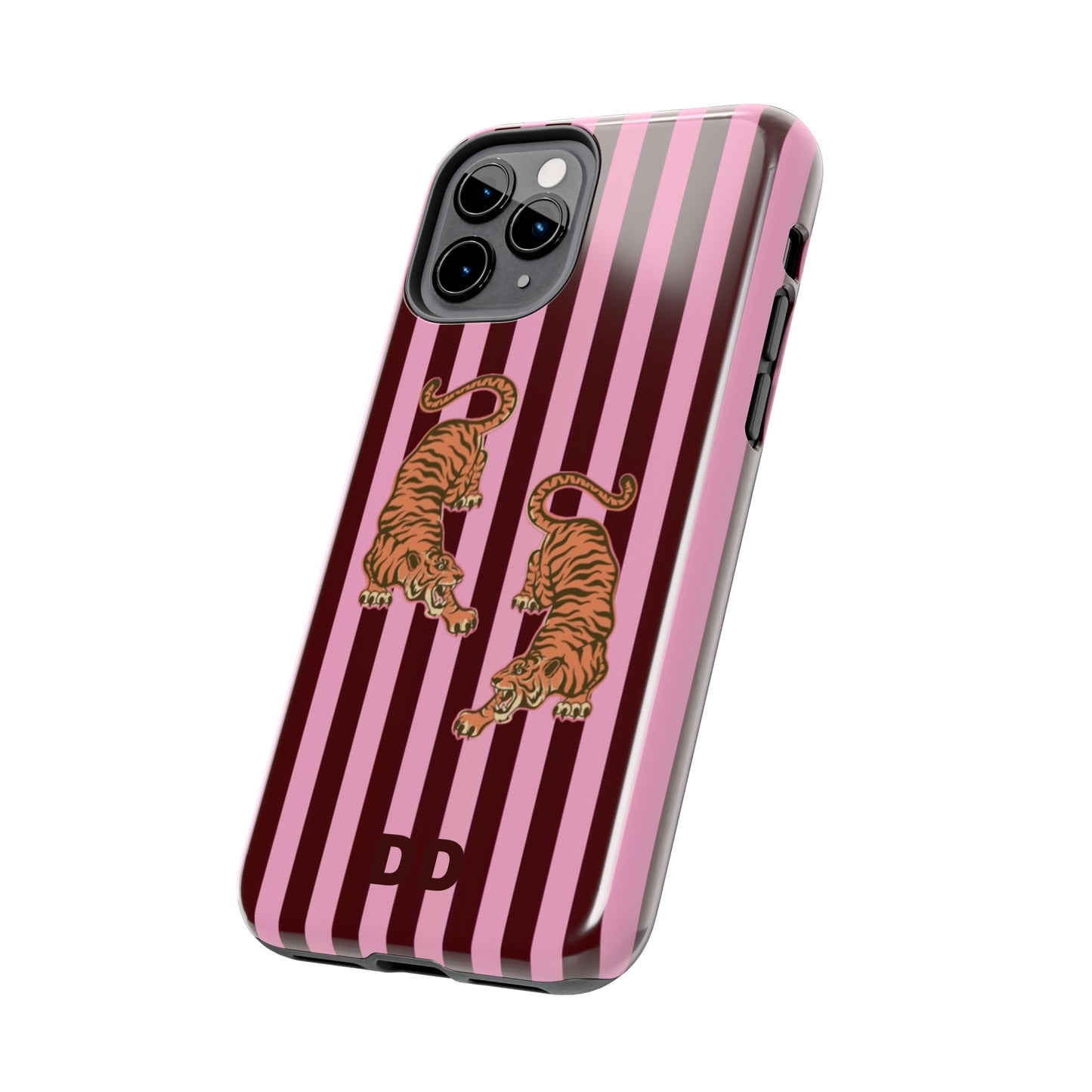 Tigress Phone Case in Burgundy & Pink