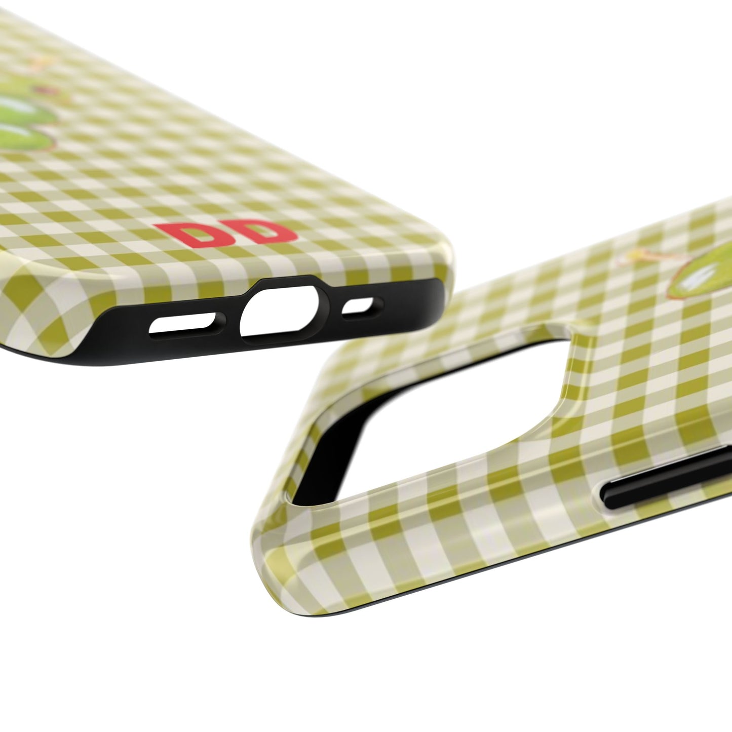 Olive Phone Case in Pear Green Checker