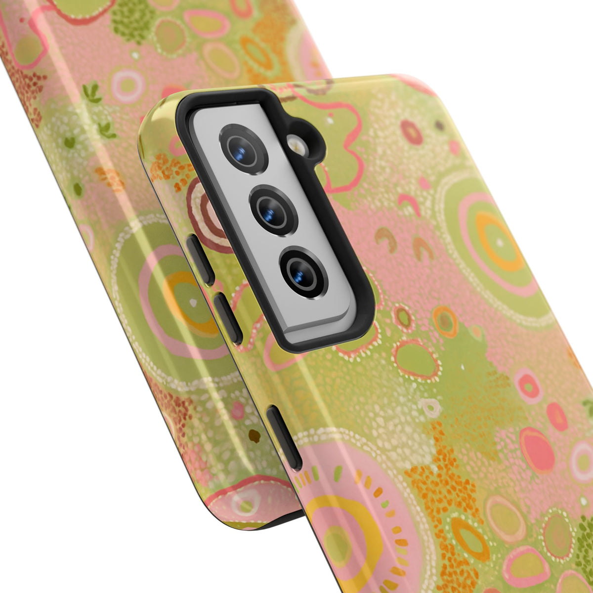 Lillie Green Phone Case — Pink Green Pastel Pressed Floral Botanical Design, view 97 — MagSafe Compatible | Digital Divas