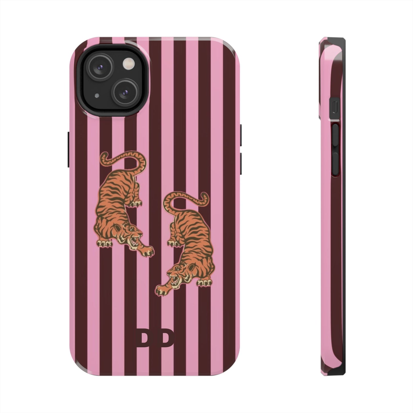 Tigress Phone Case in Burgundy & Pink