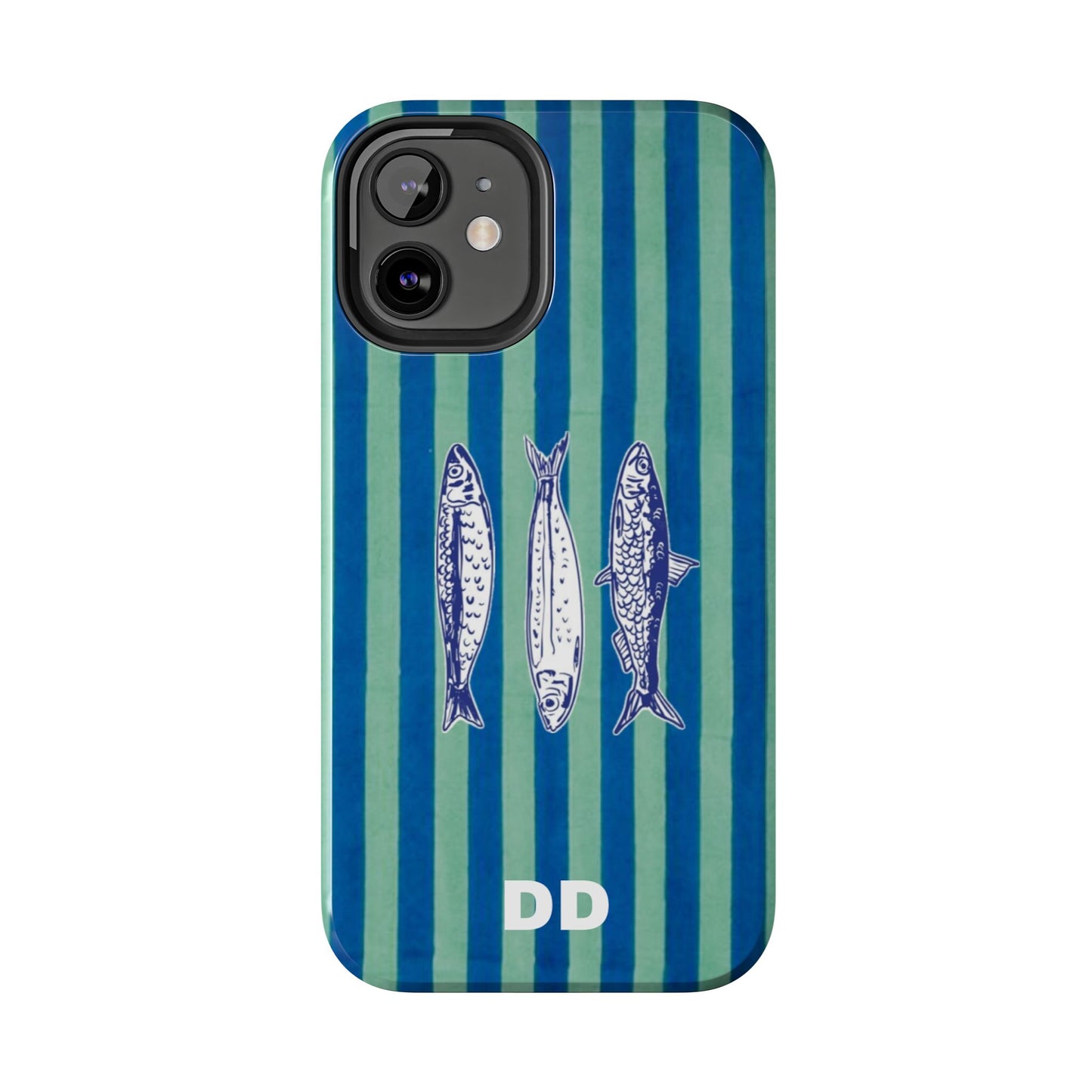 Sardine Phone Case in Turquoise & Blue Stripe