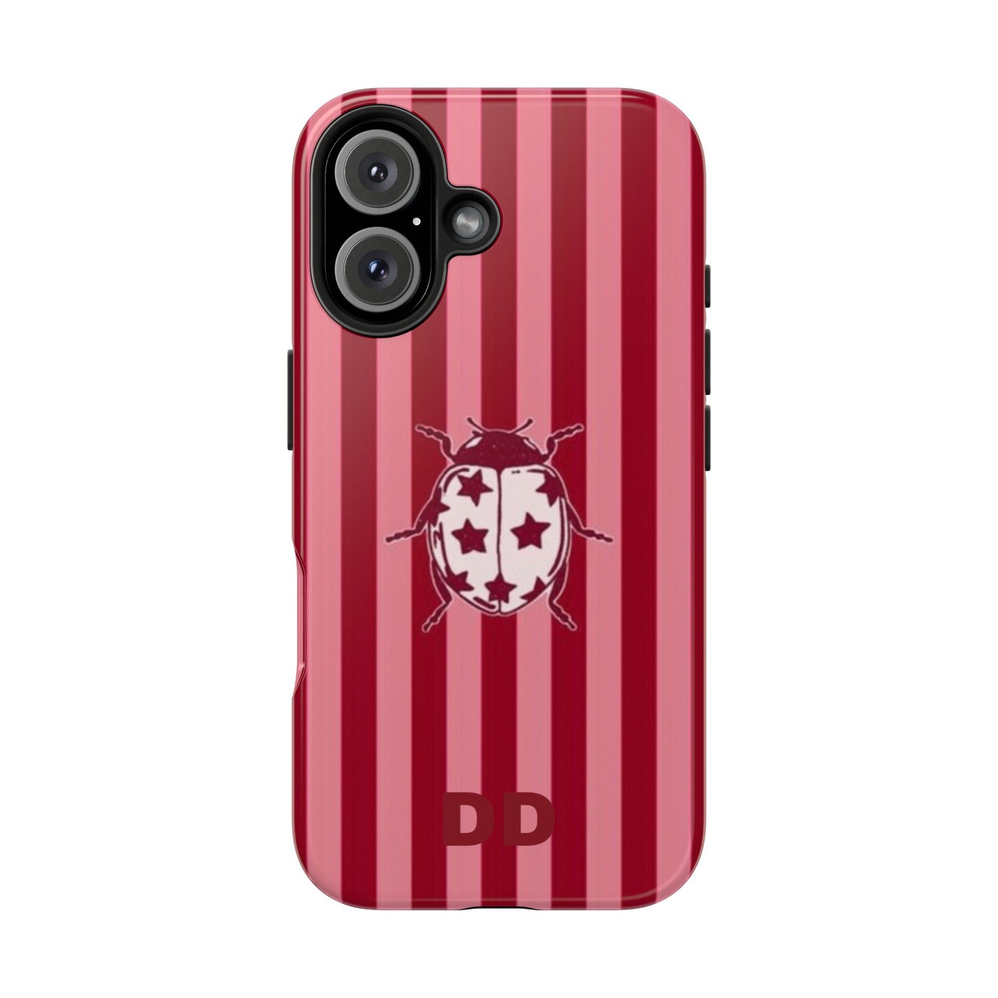 Ladybug Phone Case in Red & Pink Stripe