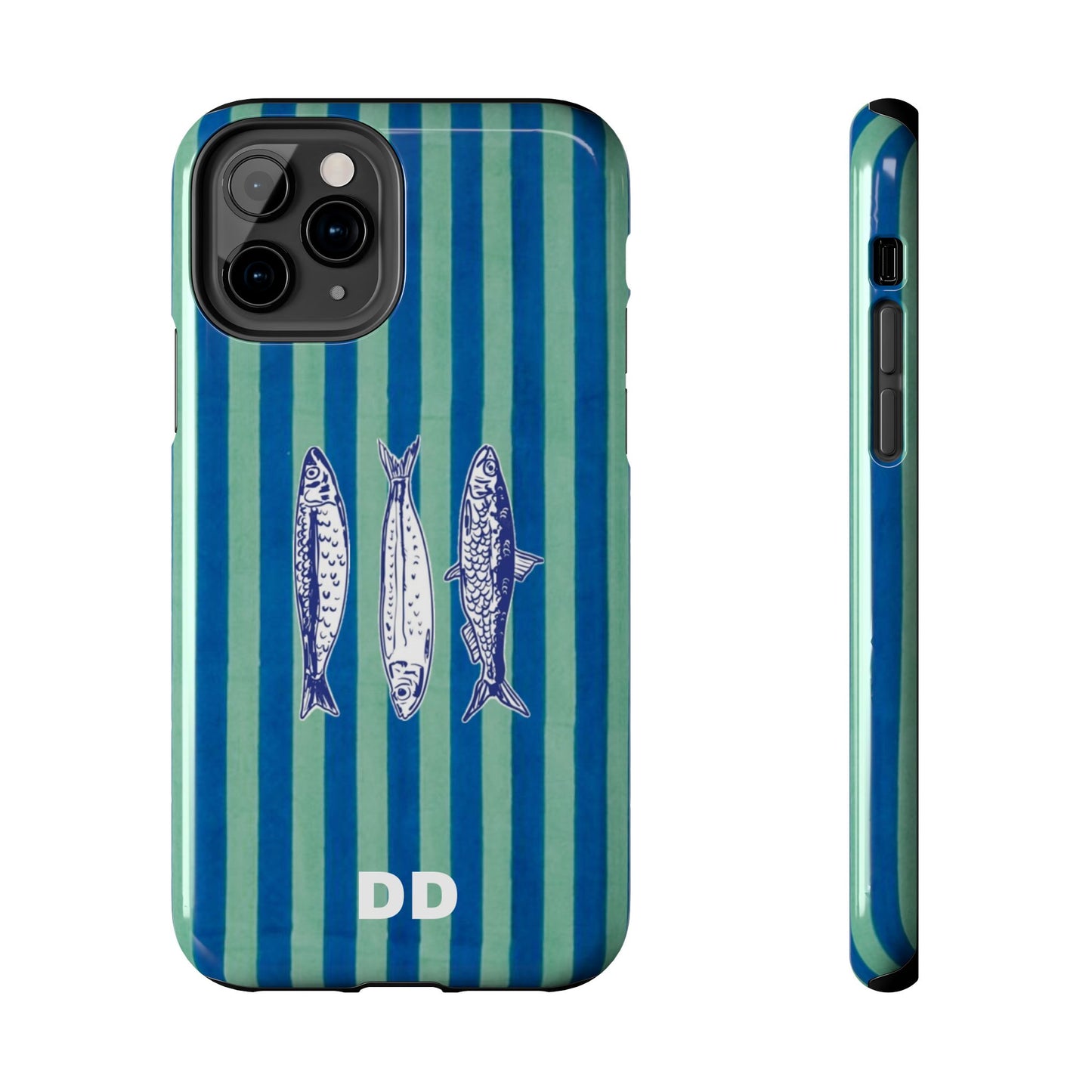 Sardine Phone Case in Turquoise & Blue Stripe