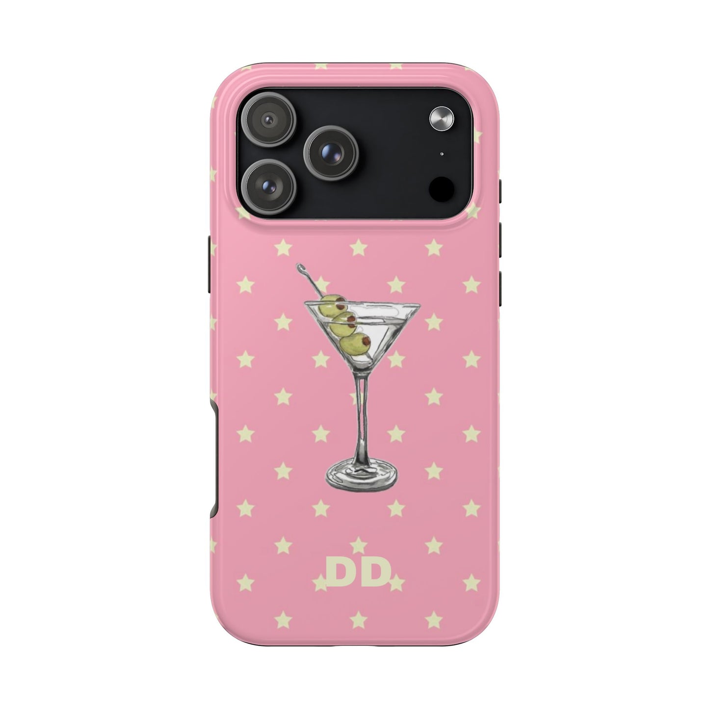 Martini Phone Case in Pink & Crème Stars