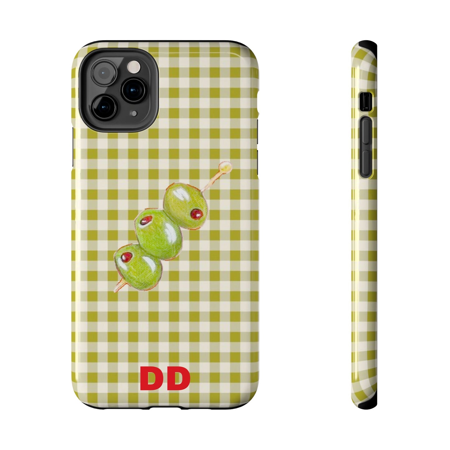 Olive Phone Case in Pear Green Checker