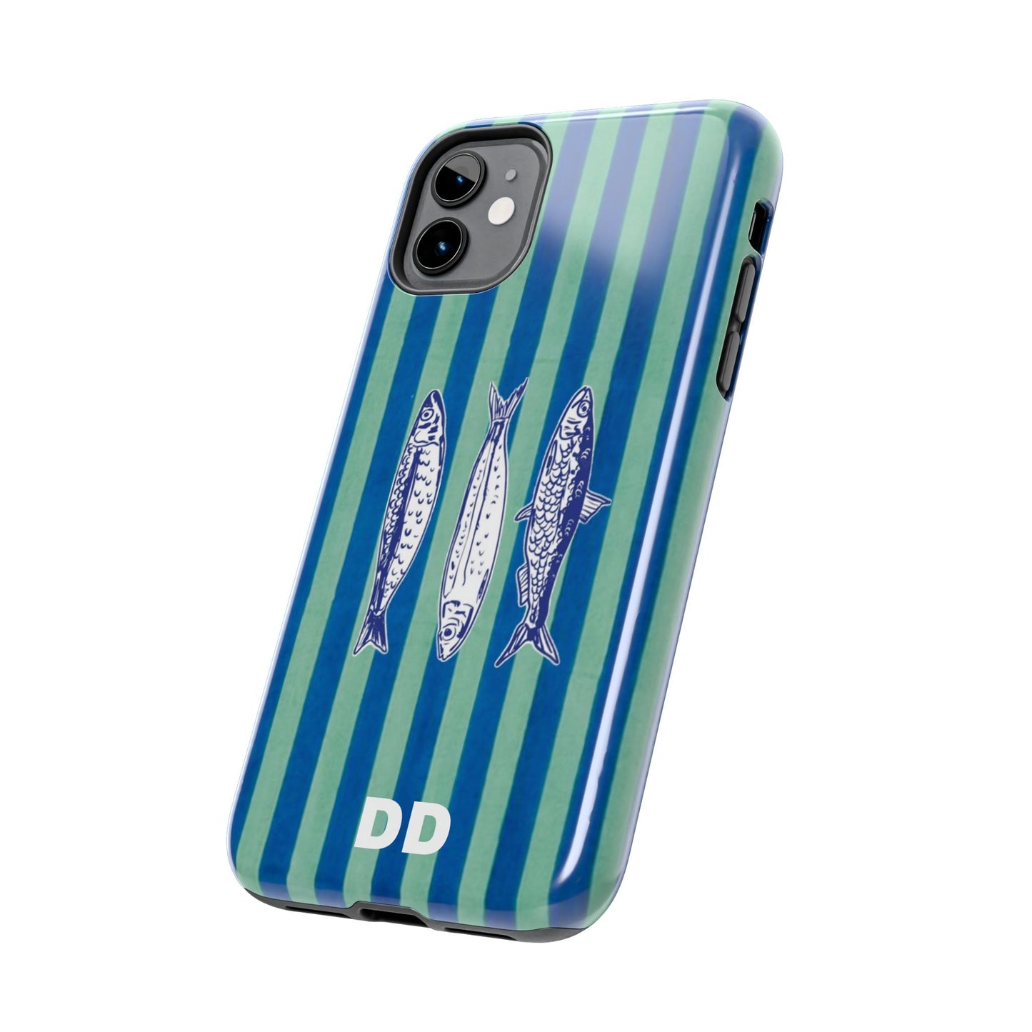 Sardine Phone Case in Turquoise & Blue Stripe