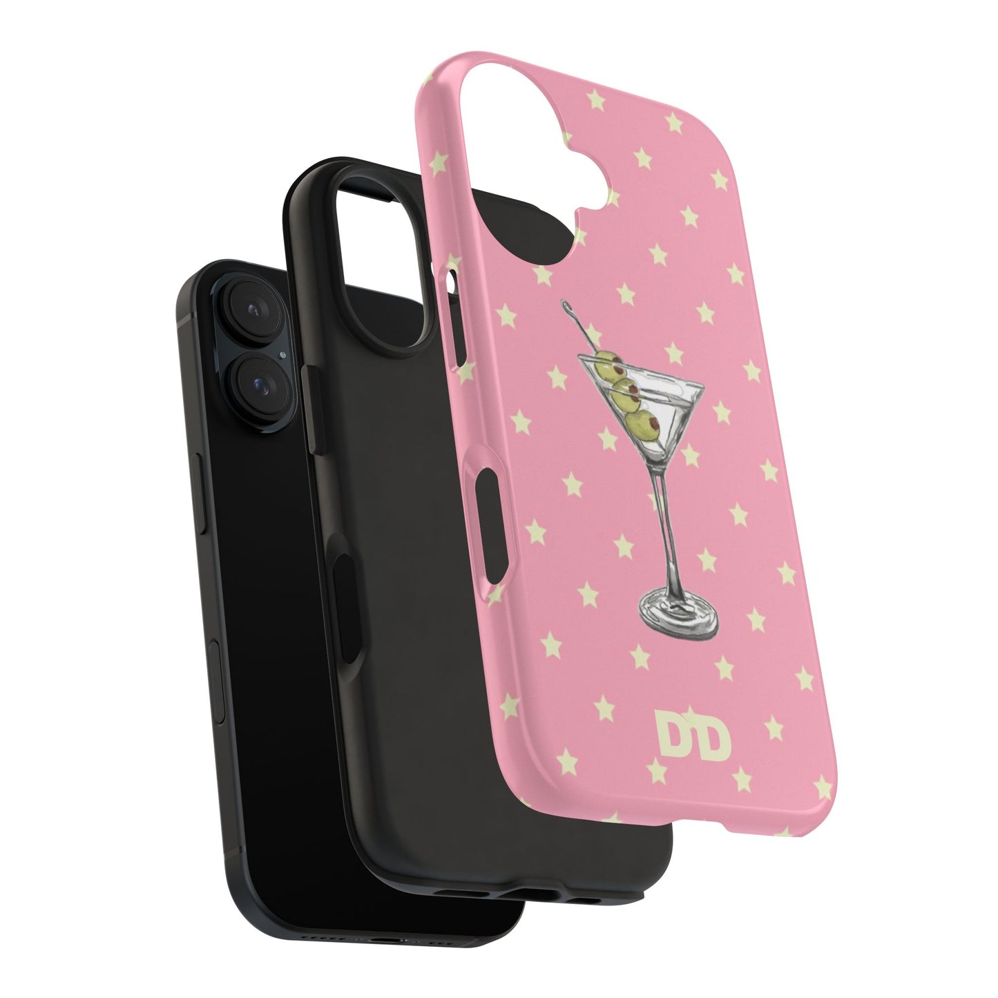Martini Phone Case in Pink & Crème Stars