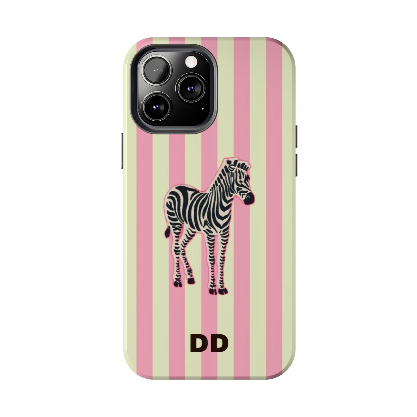Zebra Phone Case in Pink & Crème Stripe
