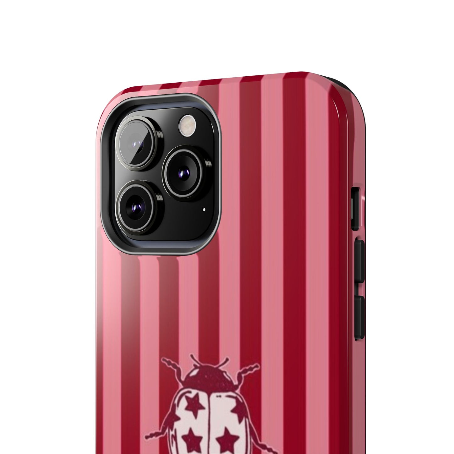 Ladybug Phone Case in Red & Pink Stripe