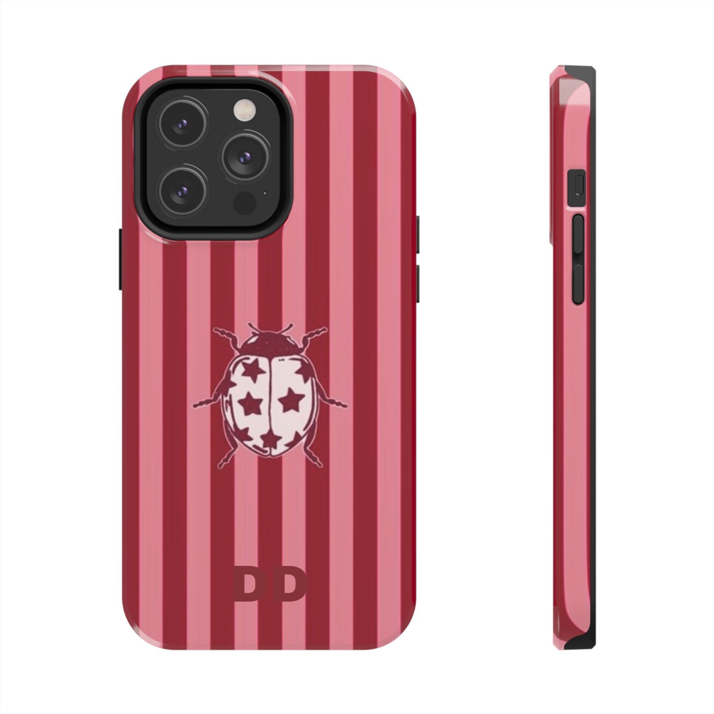 Ladybug Phone Case in Red & Pink Stripe