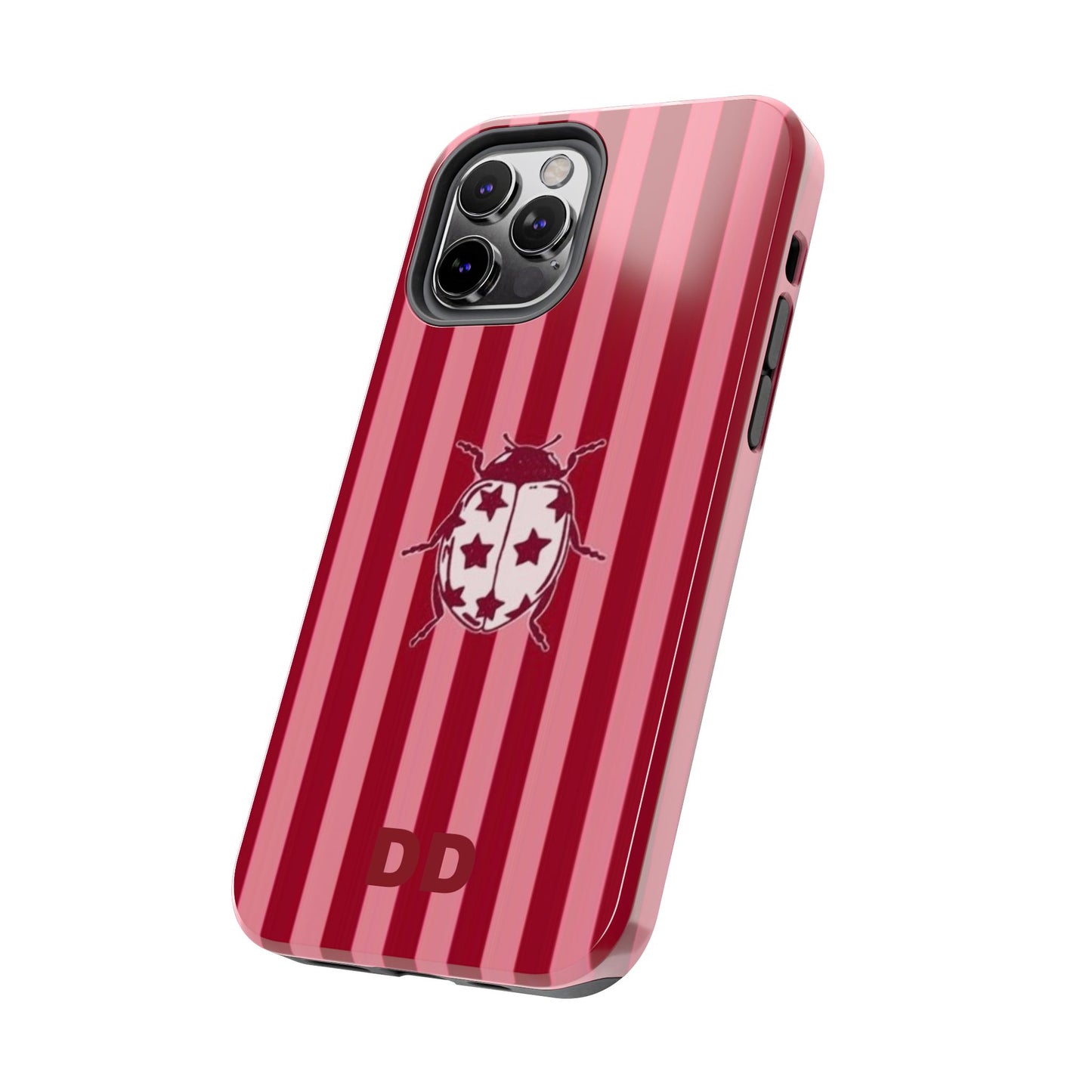 Ladybug Phone Case in Red & Pink Stripe