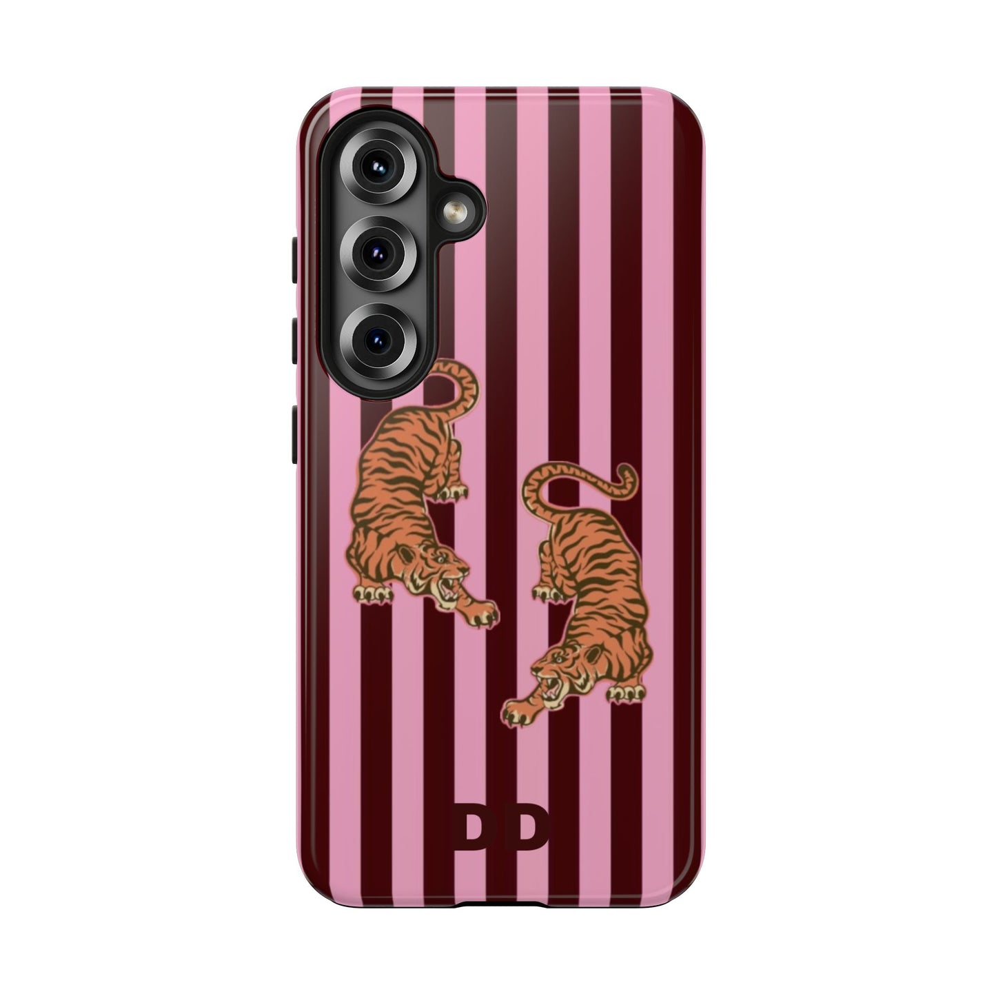 Tigress Phone Case in Burgundy & Pink