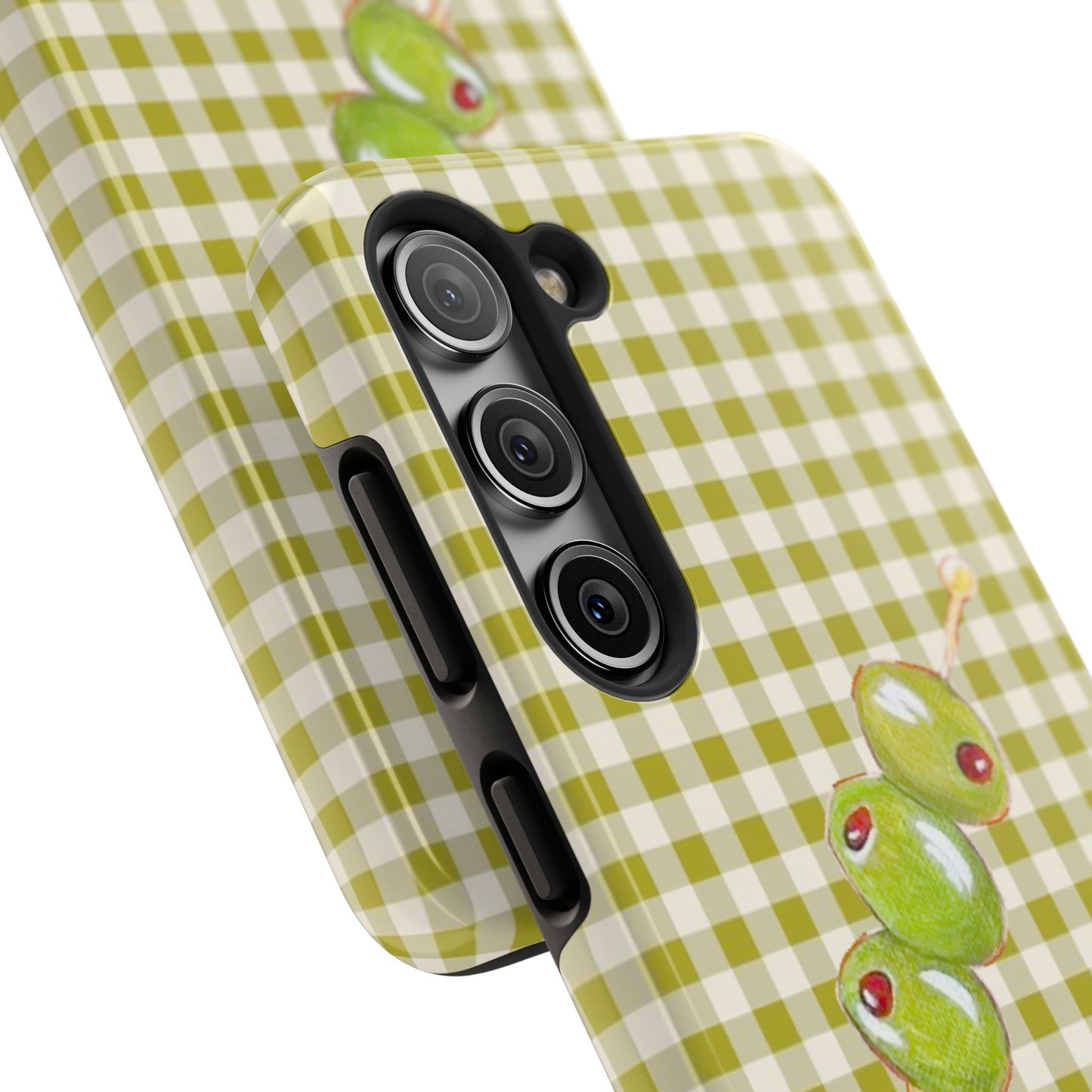 Olive Phone Case in Pear Green Checker
