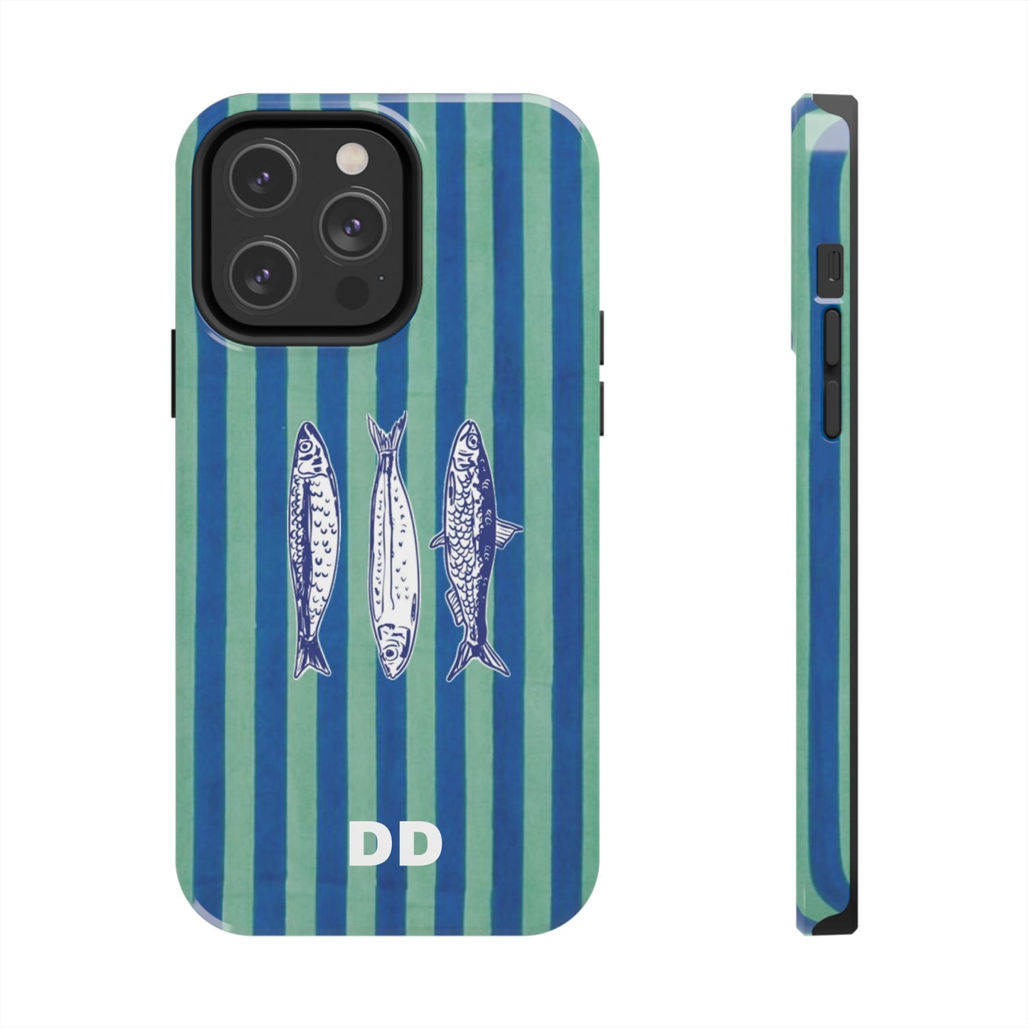 Sardine Phone Case in Turquoise & Blue Stripe