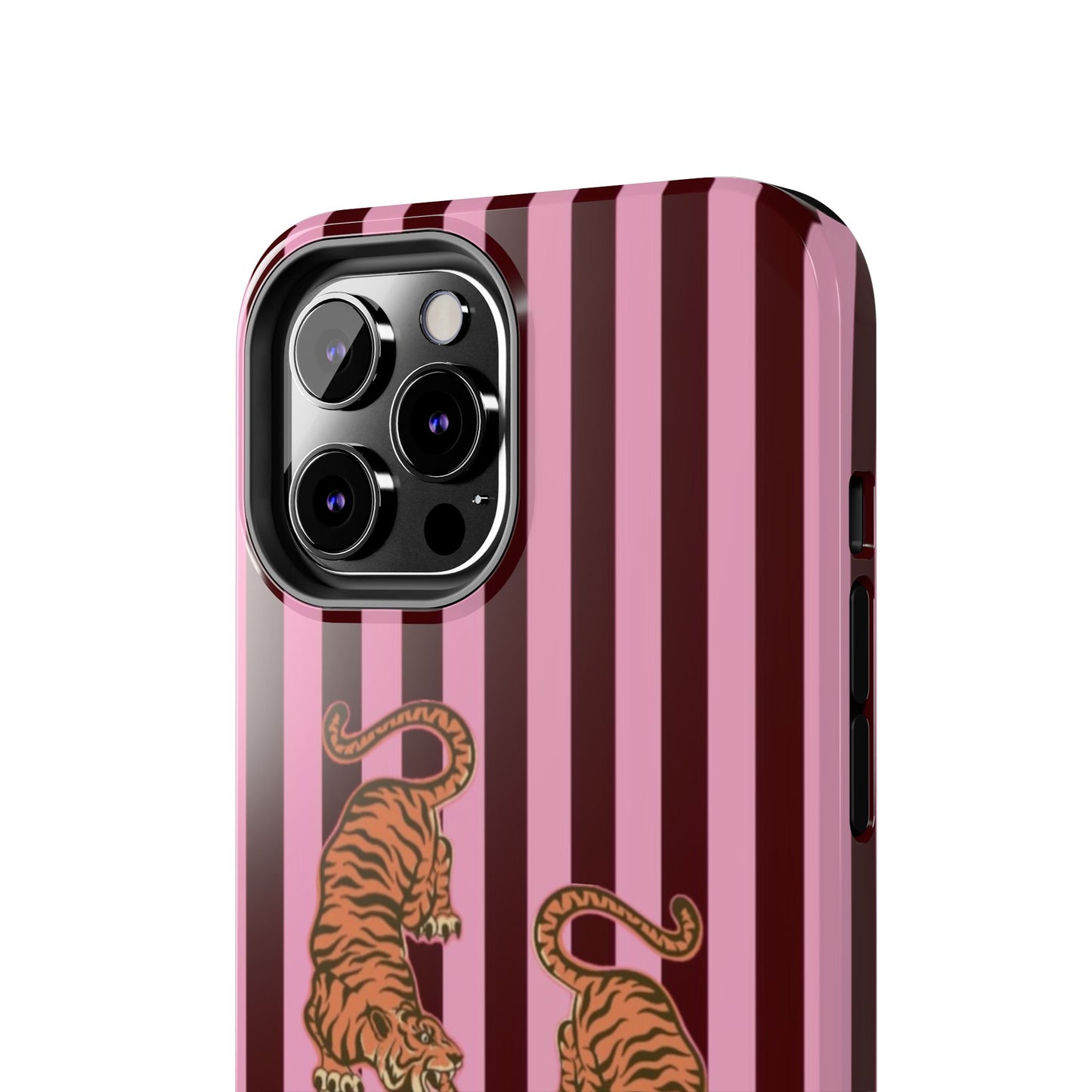 Tigress Phone Case in Burgundy & Pink