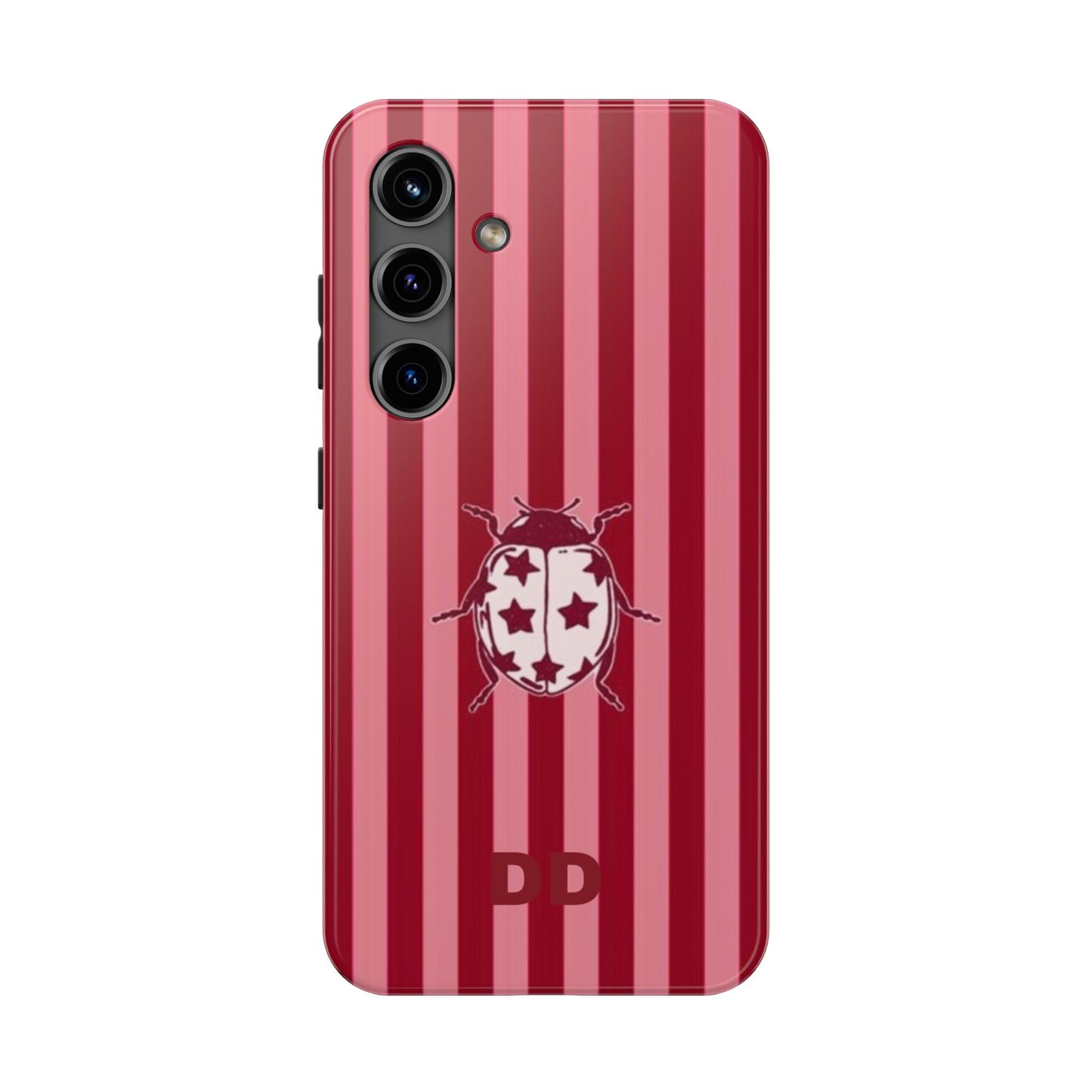Ladybug Phone Case in Red & Pink Stripe