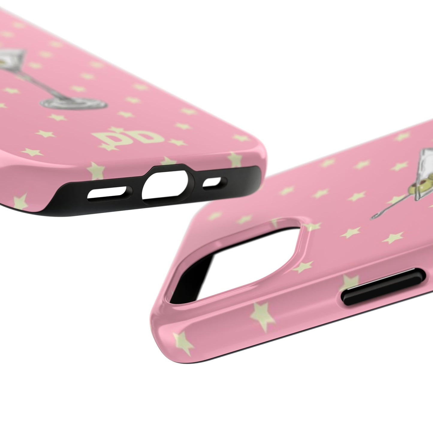Martini Phone Case in Pink & Crème Stars